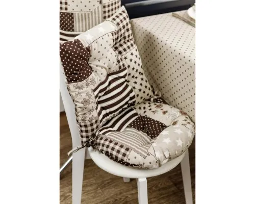 Подушка на стілець Прованс Печворк коричневий Господиня D-40 см (4823093451230)