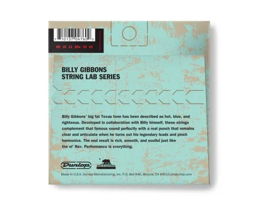 Струни для гітари Jim Dunlop String Lab Series Billy Gibbons Guitar String (08-40) (RWN0840)
