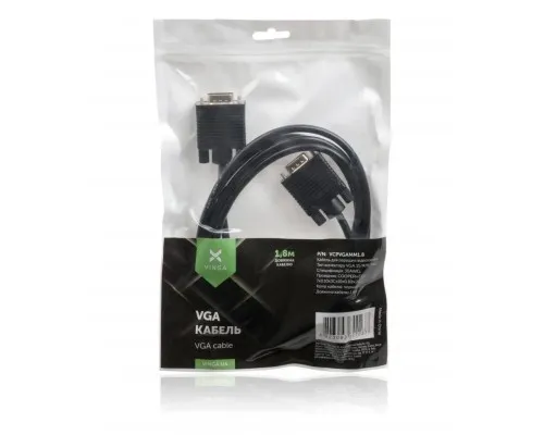 Кабель мультимедійний VGA 1.8m Vinga (VCPVGAMM1.8)