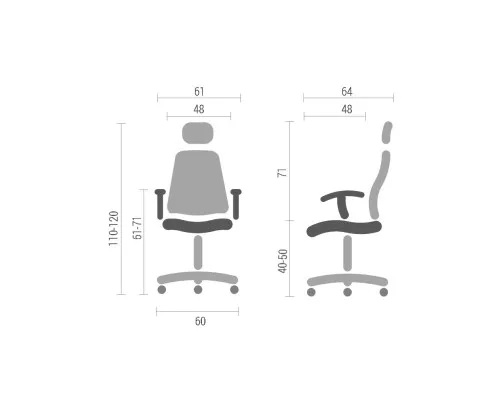 Офісне крісло Аклас Таун Tilt Сірий/Чорний (10035857)