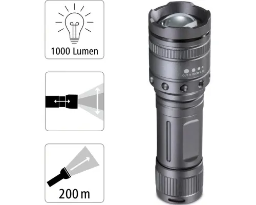 Ліхтар Hama Ultra Pro LED Torch L1000 Black (00185801)