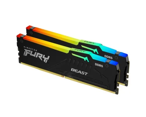 Модуль памяти для компьютера DDR5 16GB (2x8GB) 5200 MHz FURY Beast RGB Kingston Fury (ex.HyperX) (KF552C40BBAK2-16)