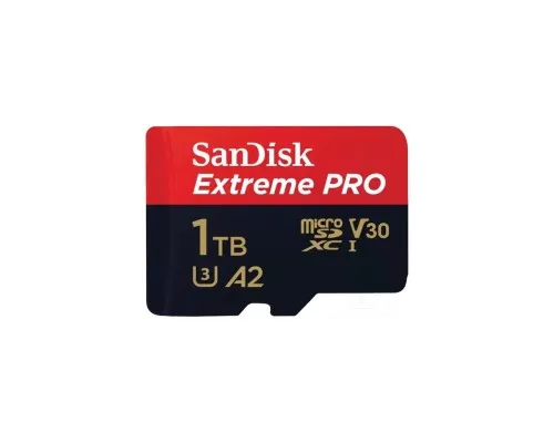 Карта памяті SanDisk 1 TB microSDXC UHS-I U3 Extreme Pro+SD Adapter (SDSQXCD-1T00-GN6MA)
