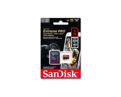Карта памяті SanDisk 1 TB microSDXC UHS-I U3 Extreme Pro+SD Adapter (SDSQXCD-1T00-GN6MA)