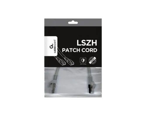 Патч-корд 2м S/FTP Cat 6A CU LSZH grey Cablexpert (PP6A-LSZHCU-2M)