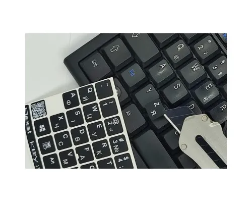 Наклейка на клавиатуру BestKey непрозрачная чорная, 76, серебристый (BKU13SIL/011)