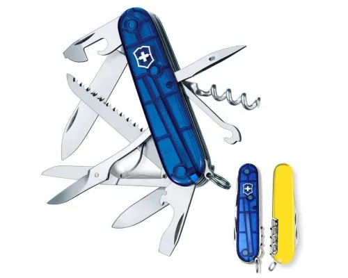 Ніж Victorinox Huntsman Ukraine 91 мм Синьо-прозорий/Жовтий (1.3713.T2.8)