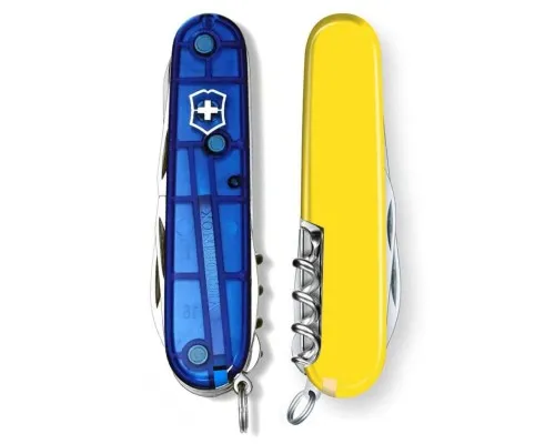 Ніж Victorinox Huntsman Ukraine 91 мм Синьо-прозорий/Жовтий (1.3713.T2.8)