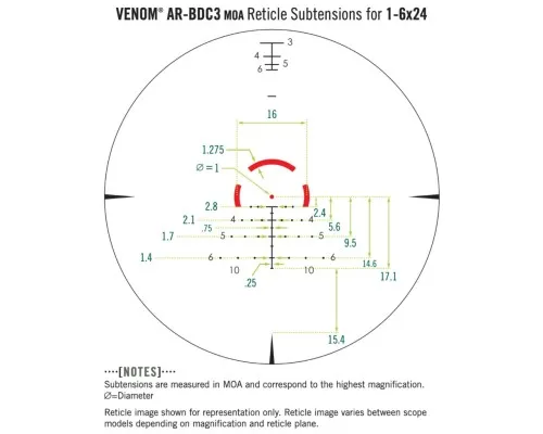 Оптичний приціл Vortex Venom 1-6x24 SFP AR-BDC3 MOA (VEN-1601) (930667)