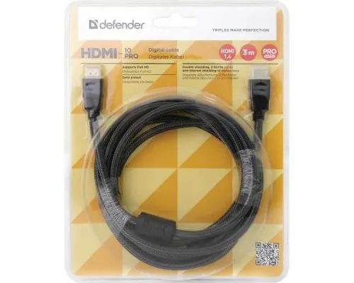 Кабель мультимедийный HDMI to HDMI 3.0m HDMI-10PRO v1.4 Defender (87434)