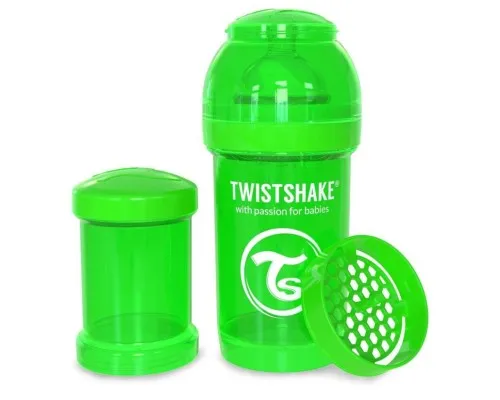 Пляшечка для годування Twistshake антиколькова 180 мл, зелена (24849)