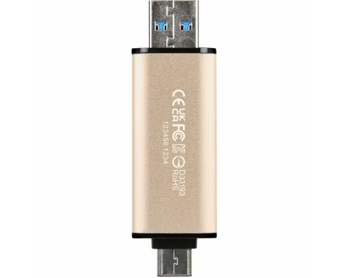 USB флеш накопитель Transcend 128GB JetFlash 930 Gold-Black USB 3.2/Type-C (TS128GJF930C)