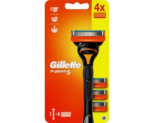 Бритва Gillette Fusion5 з 4 змінними картриджами (7702018556274/7702018610266)