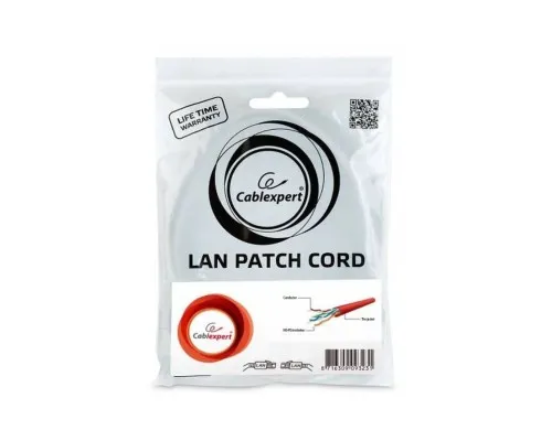 Патч-корд 5м UTP cat 6 CCA red Cablexpert (PP6U-5M/R)
