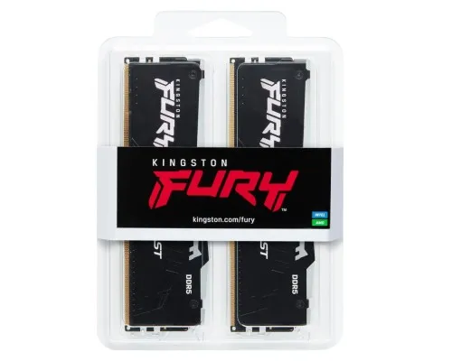 Модуль памяті для компютера DDR5 16GB (2x8GB) 4800 MHz FURY Beast RGB Kingston Fury (ex.HyperX) (KF548C38BBAK2-16)
