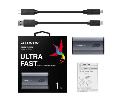 Накопитель SSD USB 3.2 1TB ADATA (AELI-SE880-1TCGY)