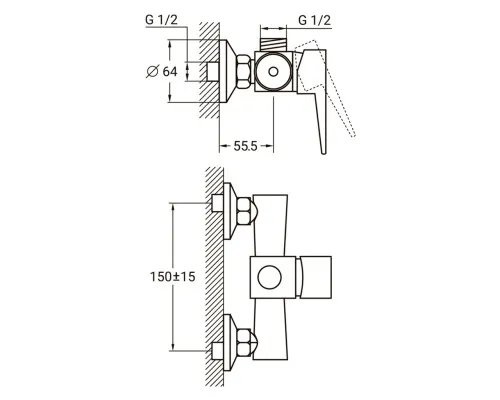 Змішувач AQUATICA HK-1D130C