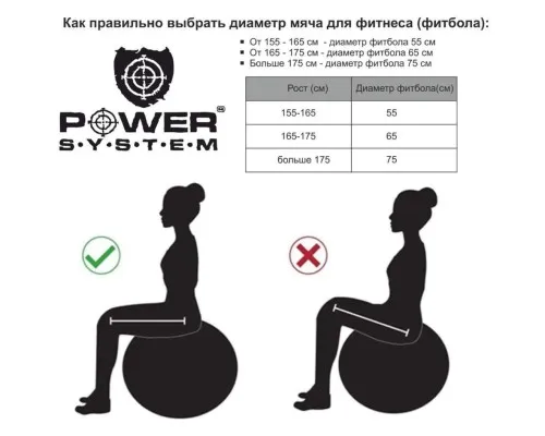 Мяч для фитнеса Power System PS-4013 Pro Gymball 75 cm Pink (4013PI-0)