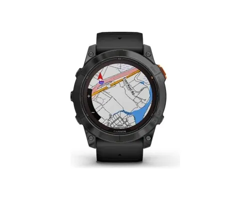 Смарт-часы Garmin fenix 7X Pro Sol, Slate Gray Stl w/Black Bnd, GPS (010-02778-01)