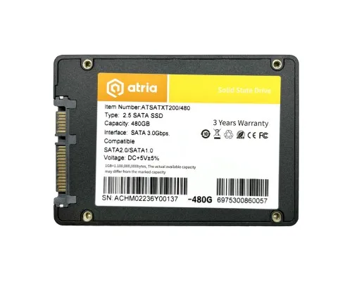 Накопичувач SSD 2.5 480GB XT200 ATRIA (ATSATXT200/480)