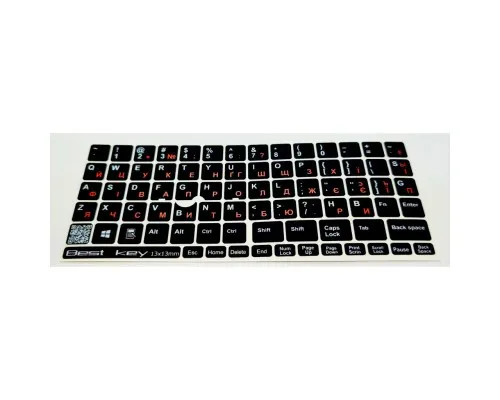 Наклейка на клавіатуру BestKey непрозора чорна, 76, помаранчевий (BKU13ORA/014)