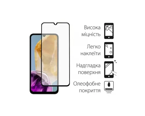 Стекло защитное Dengos Full Glue Samsung Galaxy M15 5G (black) (TGFG-350)