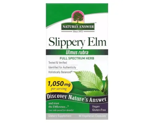 Витаминно-минеральный комплекс Nature's Answer Скользкий вяз, 1050 мг, Slippery Elm, 90 вегетарианских капсул (NTA-16334)