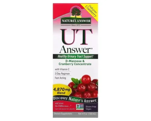 Витаминно-минеральный комплекс Nature's Answer D-манноза с клюквой, 4870 мг, D-Mannose & Cranberry Concentrate, 120 мл (NTA-26370)