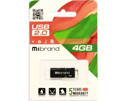 USB флеш накопитель Mibrand 4GB Сhameleon Black USB 2.0 (MI2.0/CH4U6B)