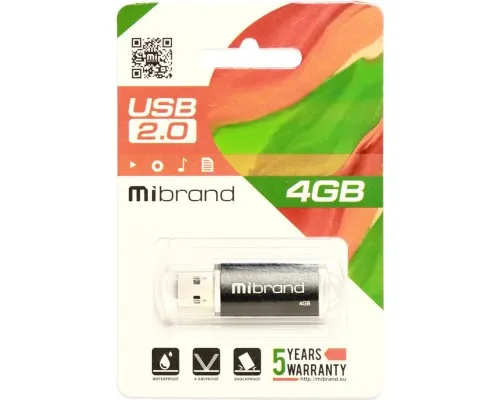 USB флеш накопитель Mibrand 4GB Cougar Black USB 2.0 (MI2.0/CU4P1B)