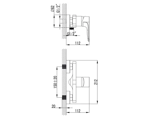 Смеситель Corso MAGGIORE BE-1D122C (9608300)