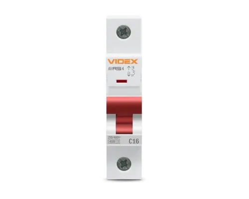 Автоматичний вимикач Videx RS4 RESIST 1п 16А С 4,5кА (VF-RS4-AV1C16)