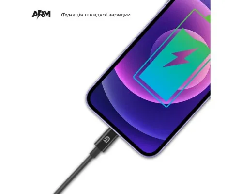 Дата кабель USB-C to Lightning 1.0m AMQGJ2B black Armorstandart (ARM64293)