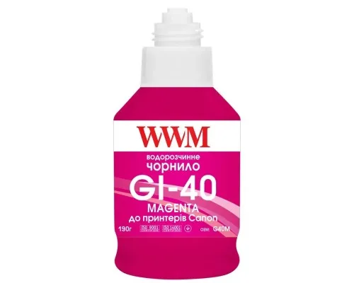 Чорнило WWM Canon GI-40 для G5040/G6040 190г Magenta (KeyLock) (G40M)