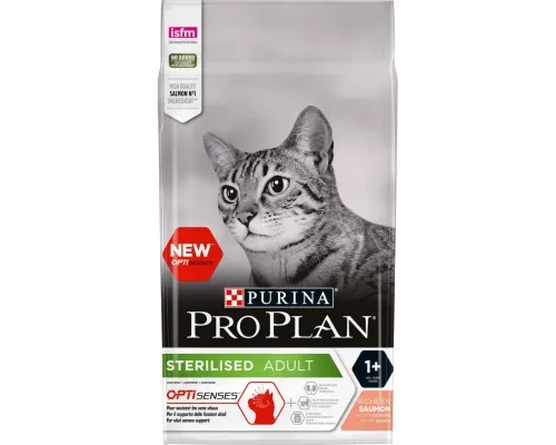 Сухой корм для кошек Purina Pro Plan Sterilised Adult 1+ с лососем 1.5 кг (7613036517362)