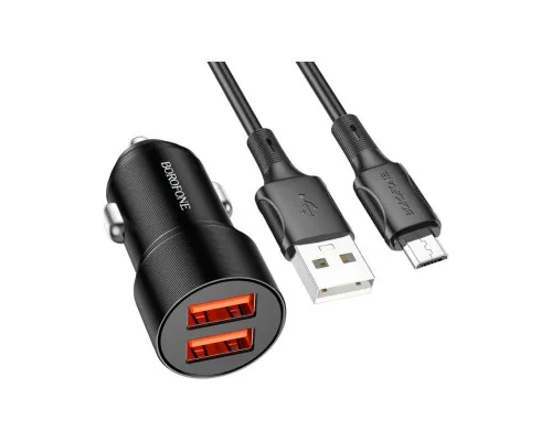 Зарядний пристрій BOROFONE BZ19B charger set (Micro) 2 x USB Black (6941991101502)