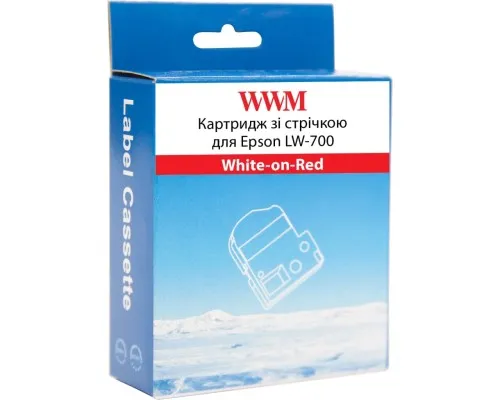 Лента для принтера этикеток WWM для Epson LW-700 24mm х 8m White-on-Red (WWM-SD24R)