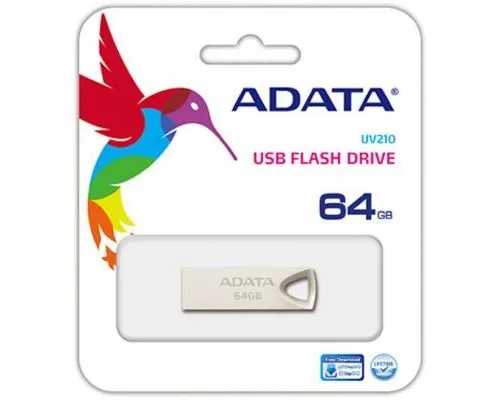 USB флеш накопичувач ADATA 64GB UV210 Metal Silver USB 2.0 (AUV210-64G-RGD)