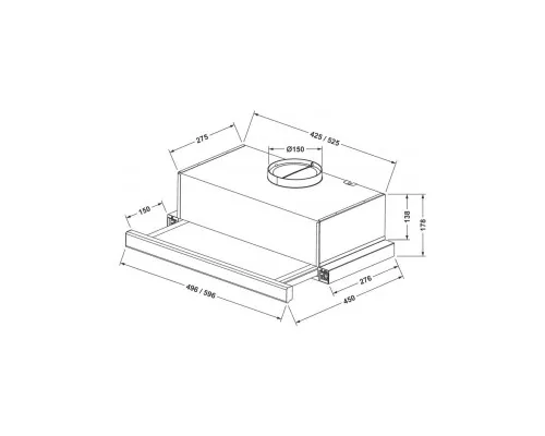 Вытяжка кухонная Eleyus Storm G 700 LED SMD 60 WH