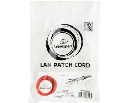 Патч-корд Cablexpert 1м FTP cat 6, white (PP6-1M/W)