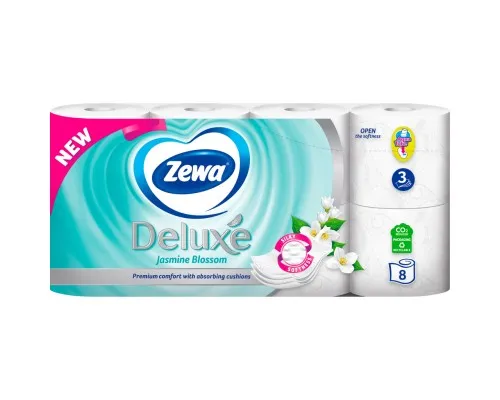 Туалетний папір Zewa Deluxe Жасмин 3 шари 8 рулонів (7322541171753)