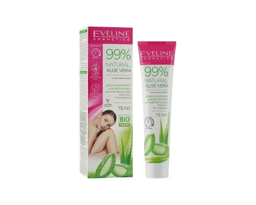Крем для депиляции Eveline Cosmetics Natural Aloe Vera для чувств. кожи ног, рук и бикини 125 мл (5903416026822)