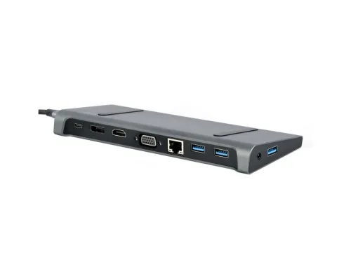 Концентратор Cablexpert USB-C 9-in-1 (USB-hub + HDMI/VGA/PD/CR/LAN/3.5mm) (A-CM-COMBO9-02)