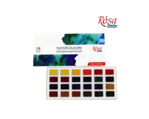 Акварельні фарби Rosa Studio 24 кольори х 2.5 мл (4823098518037)