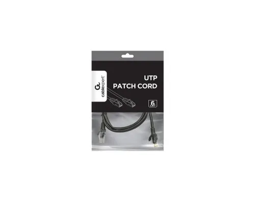 Патч-корд 1.5м UTP cat 6 CCA black Cablexpert (PP6U-1.5M/BK)