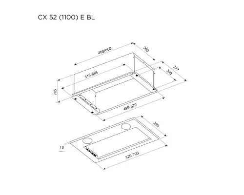 Вытяжка кухонная Pyramida CX 52 (1100) E BL