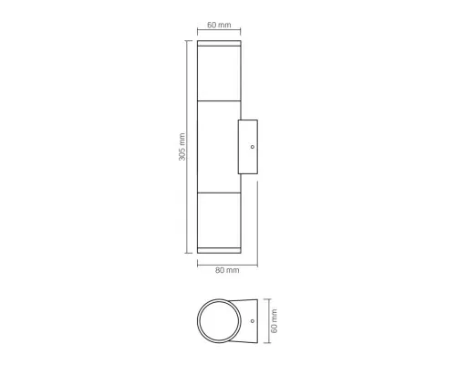 Светильник Videx архітектурний IP54 2xGU10 (VL-AR092B)