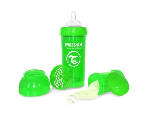 Пляшечка для годування Twistshake антиколькова 260 мл, зелена (24855)