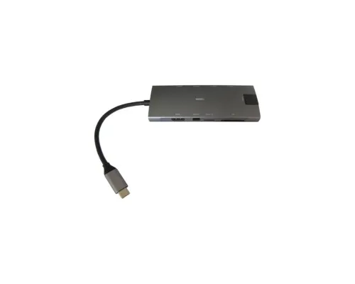 Концентратор Dynamode USB Type-C to HDMI 4K + Mini DP + 3хUSB3.0 + Gigabit RJ45+ U (Dock-9-in-1-TypeC-HDMI-Mini-DP-USB3.0-RJ45)