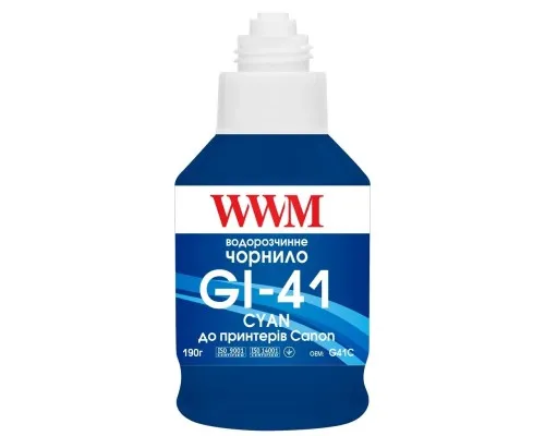 Чорнило WWM Canon GI-41 для Pixma G2420/3420 190г Cyan (KeyLock) (G41C)